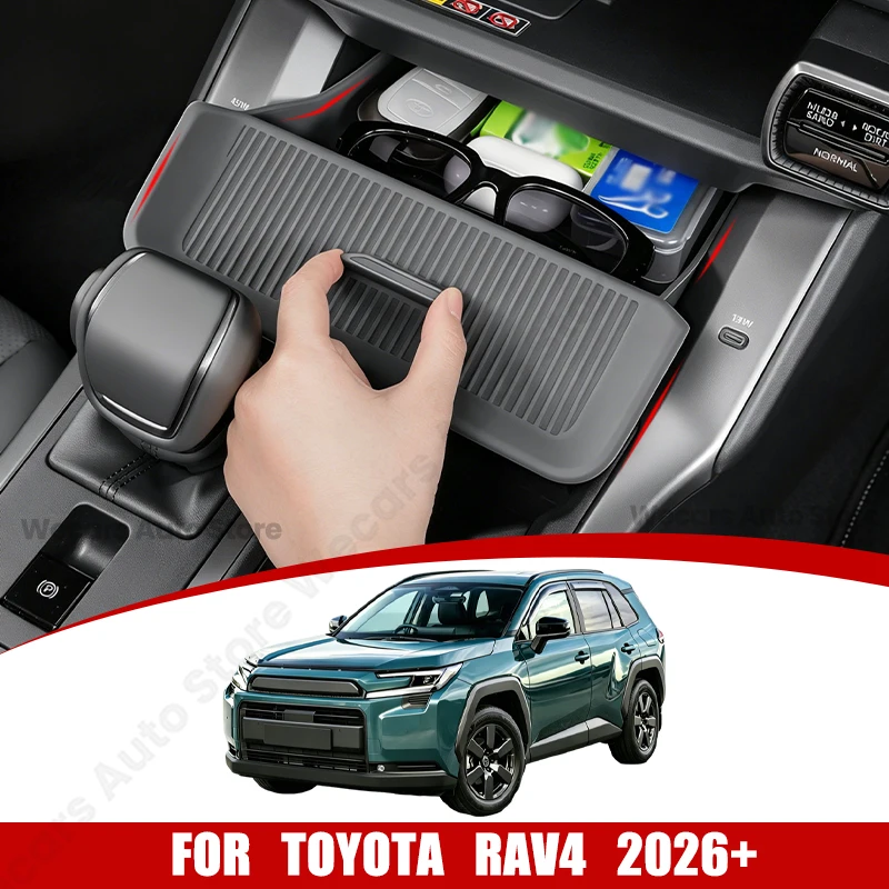 Фото Для Toyota RAV4 XA60 2026+ Органайзер для центральной консоли, ящик для хранения, отсек для ключей, очков, часов, аксессуары для автомобиля №1