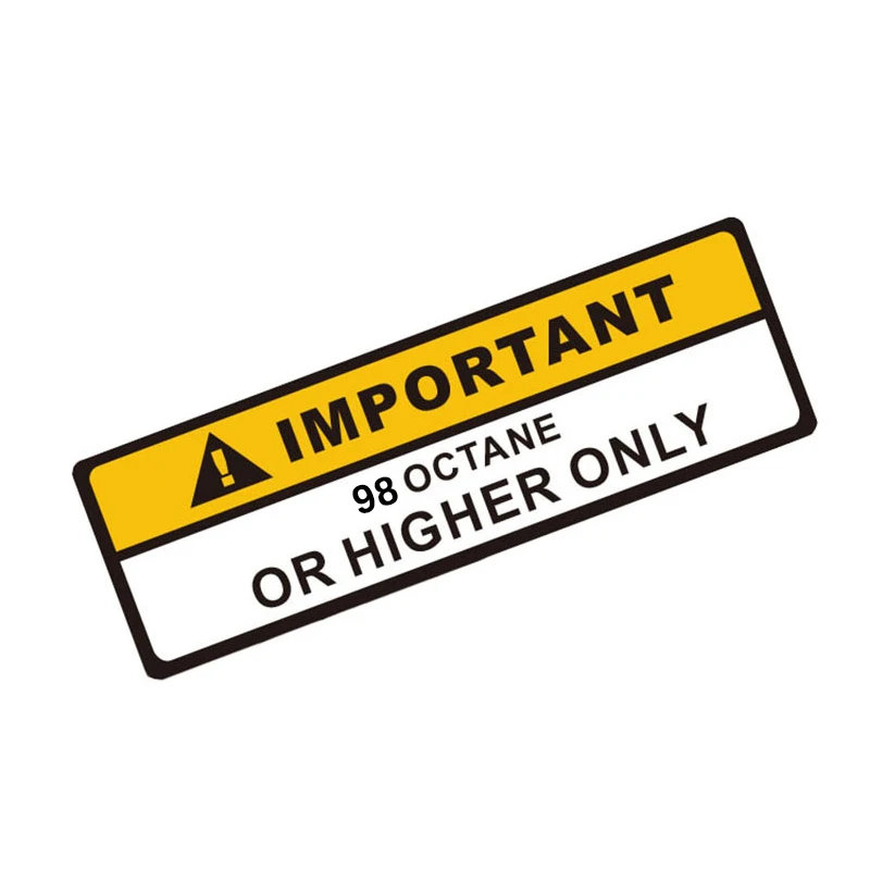 

6x1,5 см предупреждающая этикетка 98 + или выше октана, бензин, топливный бак, наклейка, наклейка на автомобиль