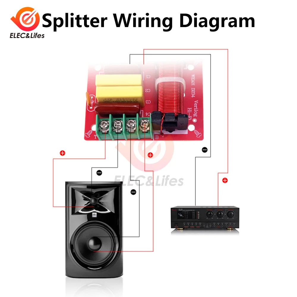 80 Вт динамик плата делителя частоты 2-полосный высокие Hi-Fi аудио кроссоверный