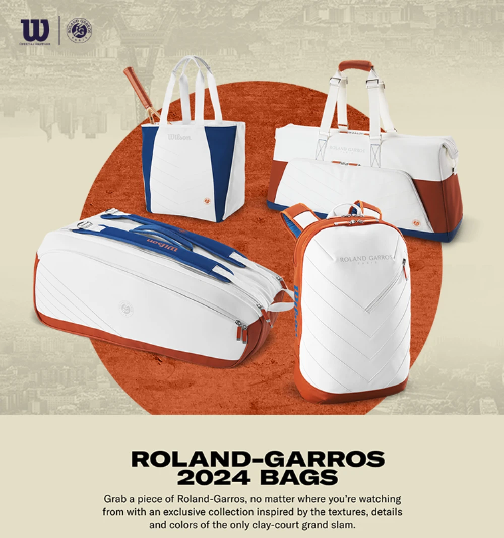 Сумка для теннисных ракеток Wilson 2024 Roland Garros Super Tour большая теннисная сумка Max 5 с