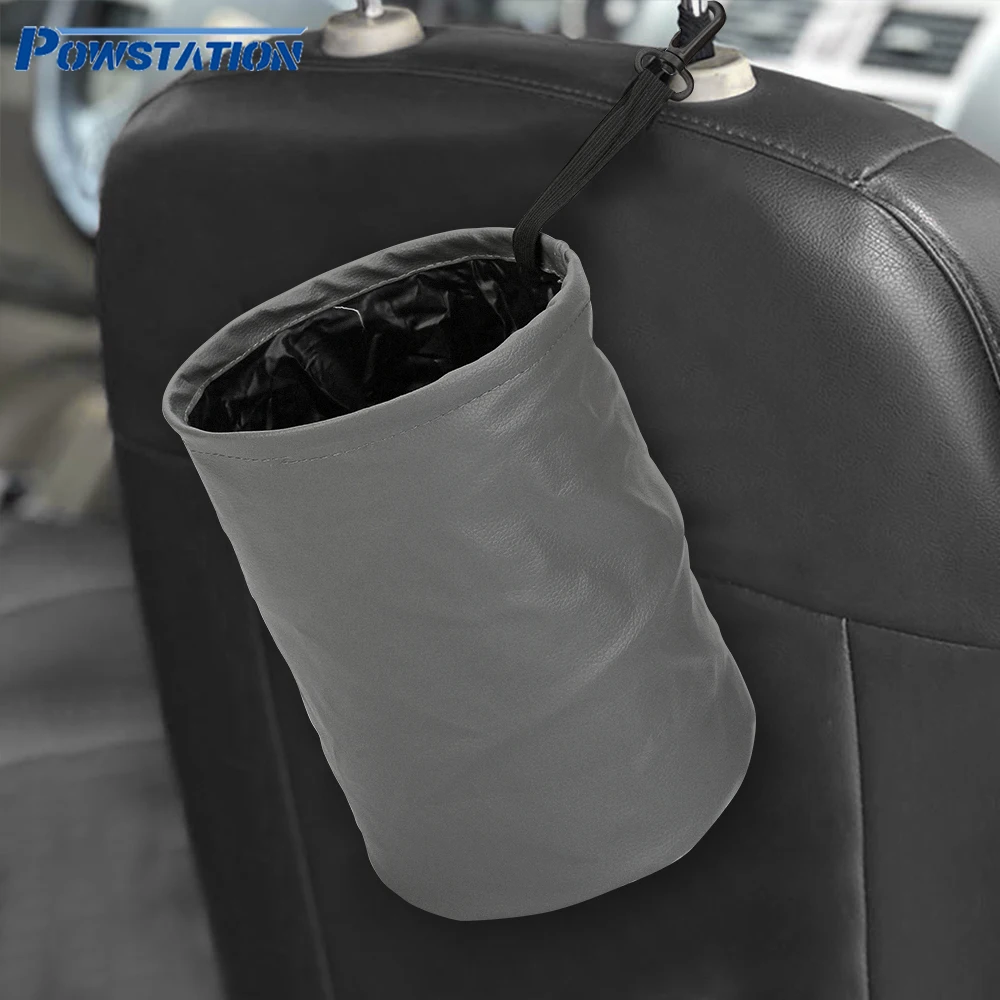 Powstation складная мусорная корзина для автомобиля кожаный водонепроницаемый