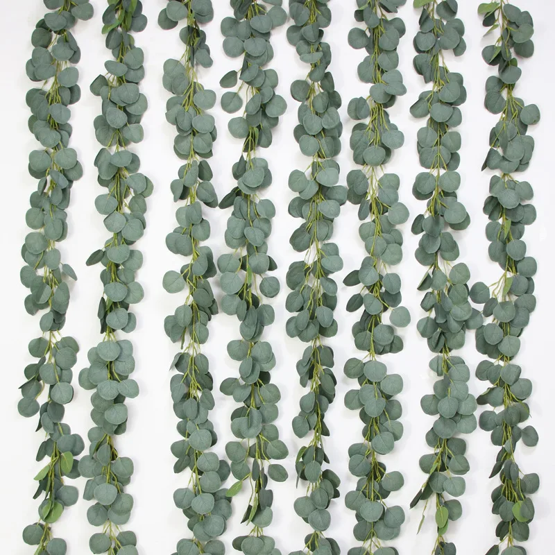 

2/1meters Eucalyptus Leaves Flower Vine Rattan Artificial Plant Wedding Arch Garlands Wreath Decoration Home Garden Wall Decor