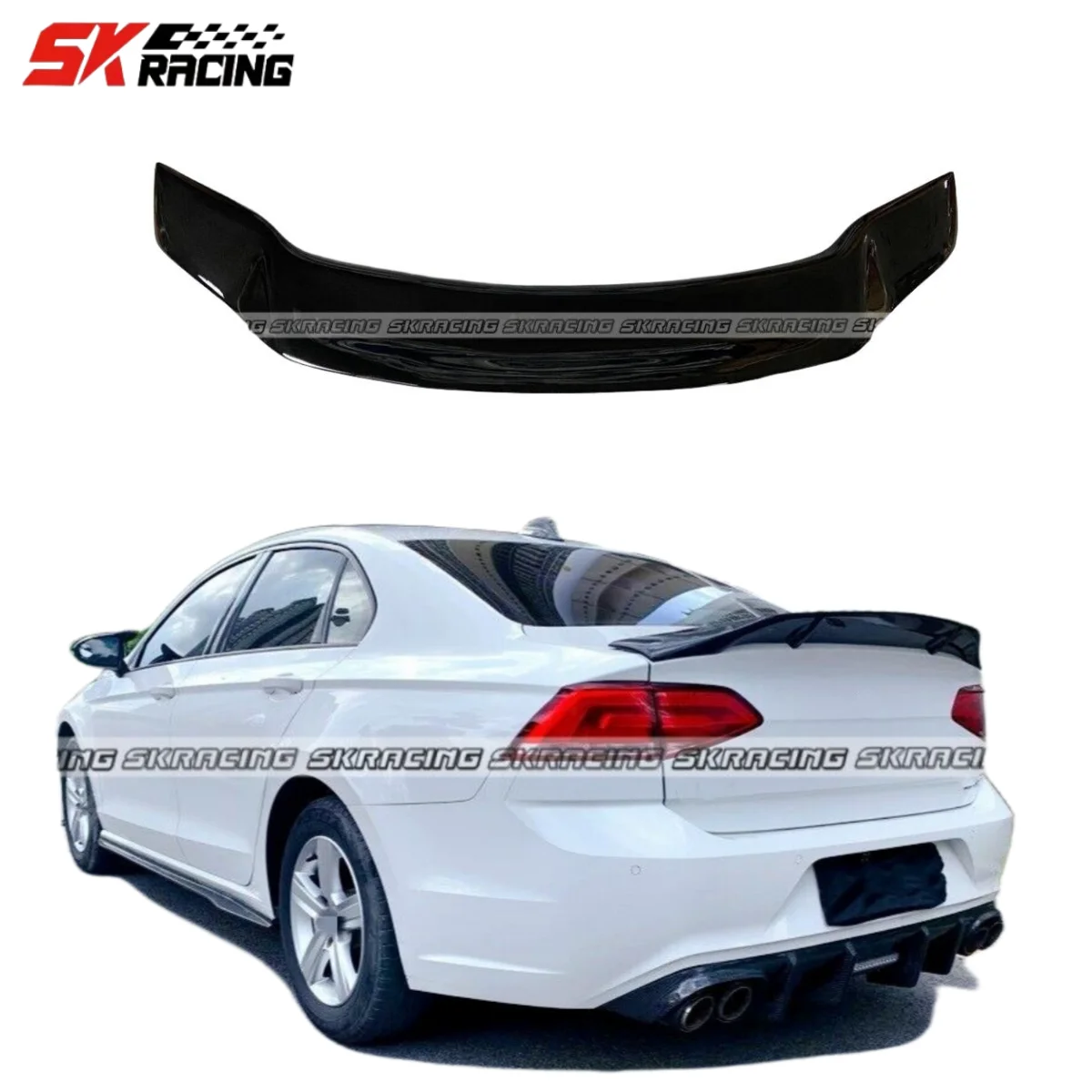 Глянцевый черный цвет подходит для Volkswagen VW Jeetta MK6 действует спойлеры крылья