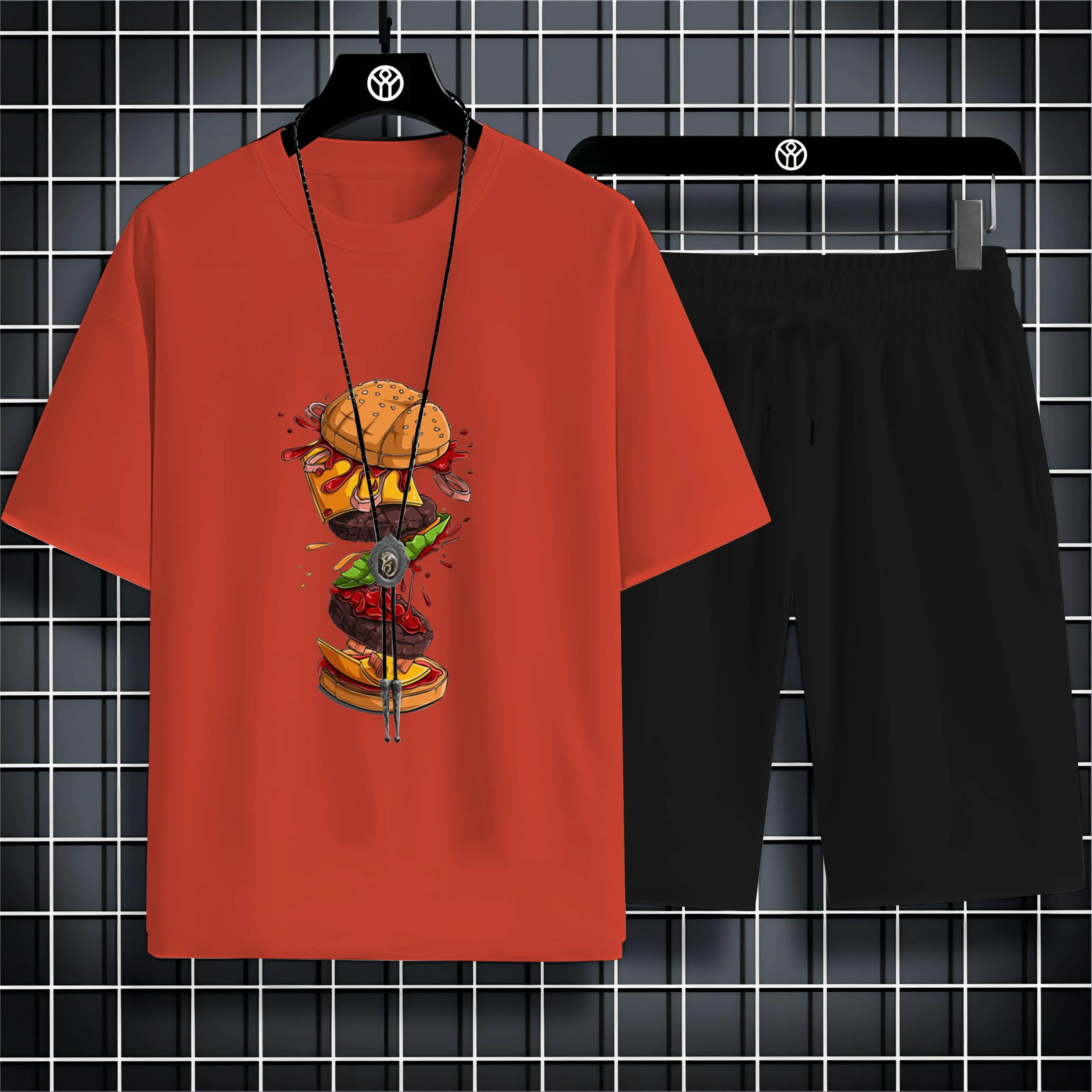 

Summer Short Sleeve Shorts Set 2d Funny Print Oversized Outdoor Sports Fashion Cool Harajuku Street Men 4xl Beach Vacation