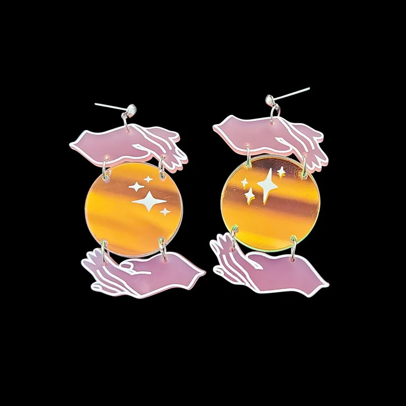 Хрустальный шар гадания крутые забавные руки акриловые женские серьги