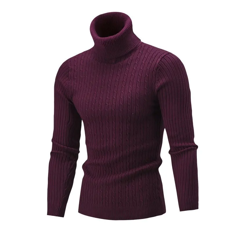 

New Winte Men's Rollneck Knitted Keep Men Jumper Knit Woolen Turtleneck Warm Sweater Casual Pulloverr Coats Knit Sweater