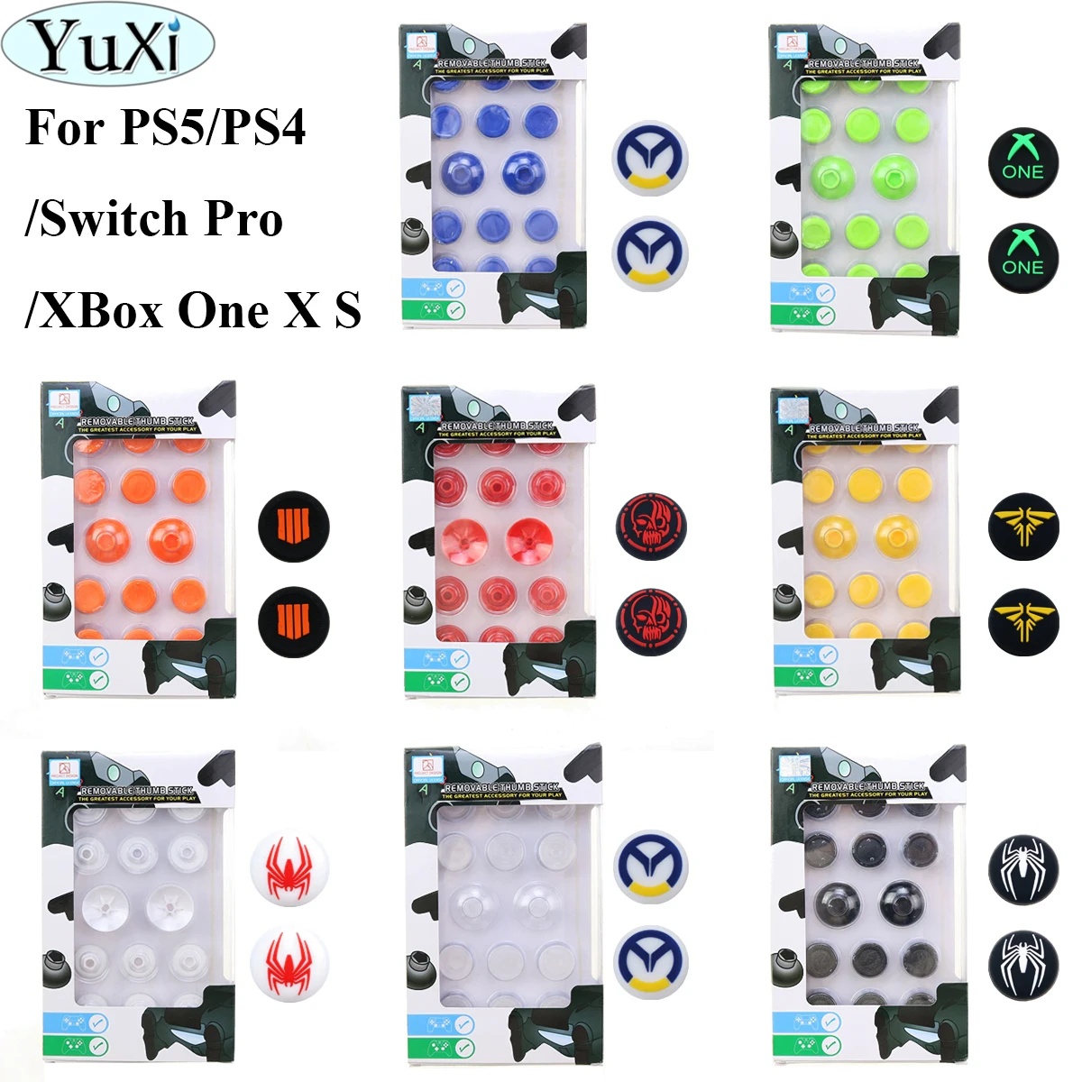 

Сменный аналоговый колпачок YuXi для геймпада PS5 PS4 Slim pro, 14 в 1