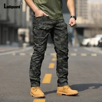 ladiguard plus size 5xl mens casual pants 2022 summer camouflage pants male zipper pockets trouser male outdoor leisure pants