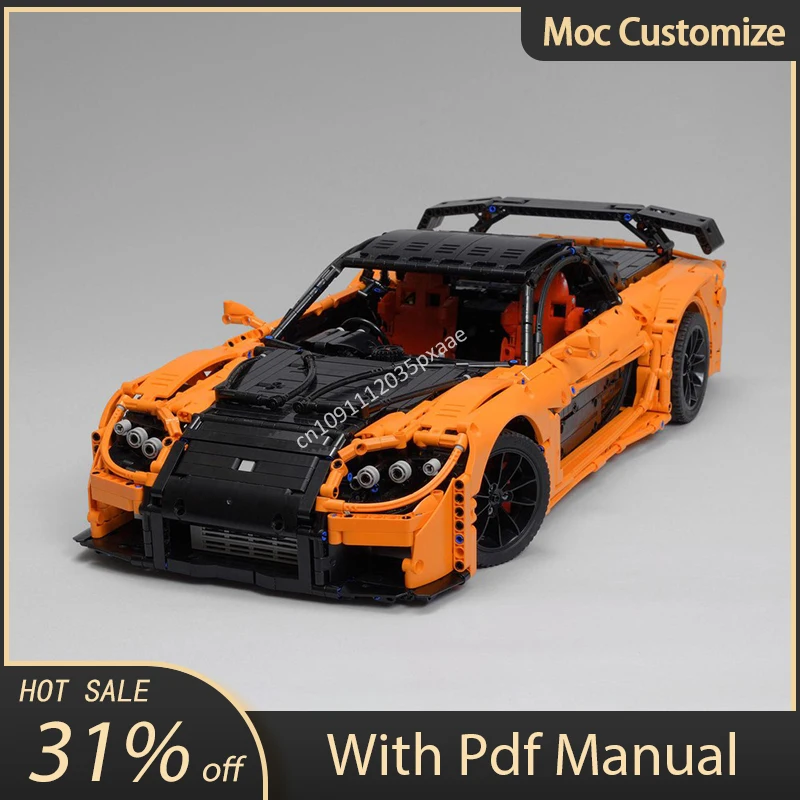 Moc 3069 шт. технические Mazdas RX-7 1:8 гоночные строительные блоки Форсаж модель