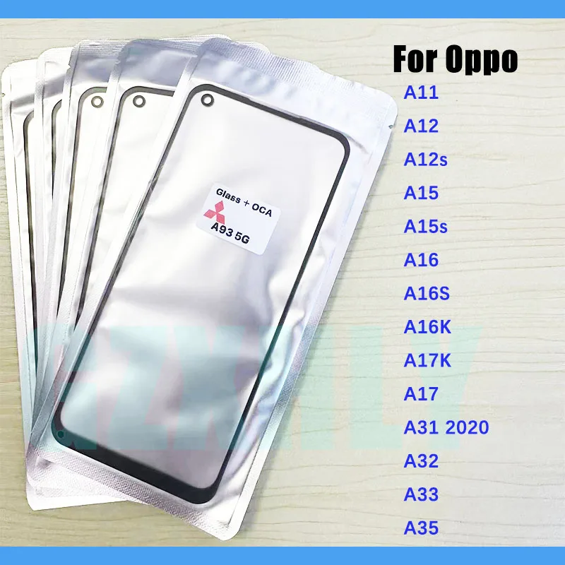 10 шт. Топ QC для Oppo A11 A12s A15s A16s A17K A31 2020 A33 A35 A17 ЖК Переднее Сенсорное стекло для объектива с клеем OCA