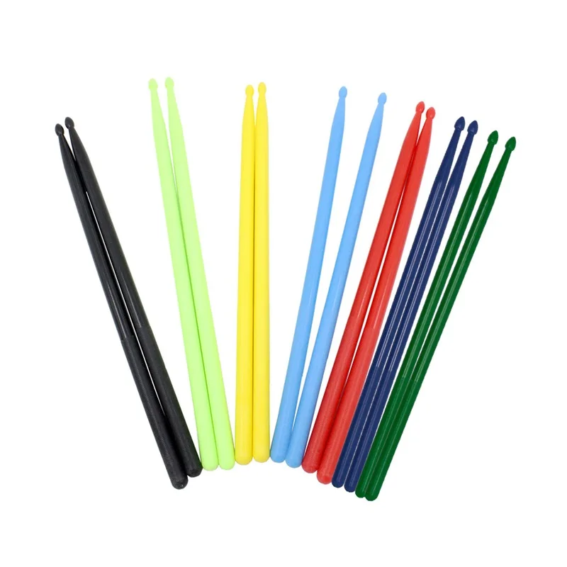 

One Pair Drum Sticks 5A Nylon Fiber Drumsticks ANTI-SLIP Handles Musical Instrument Percussion Multicolor For Drummer Playing