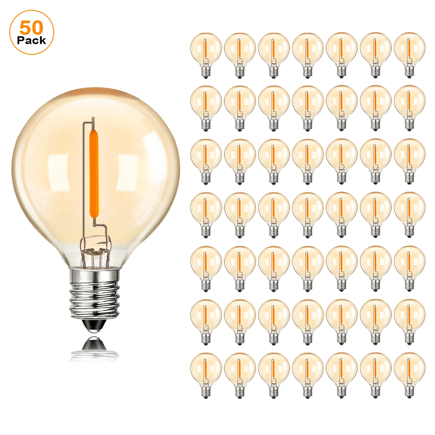 

Genixgreen светодиодные лампочки G40, золотистый оттенок, 1 Вт, регулируемая яркость