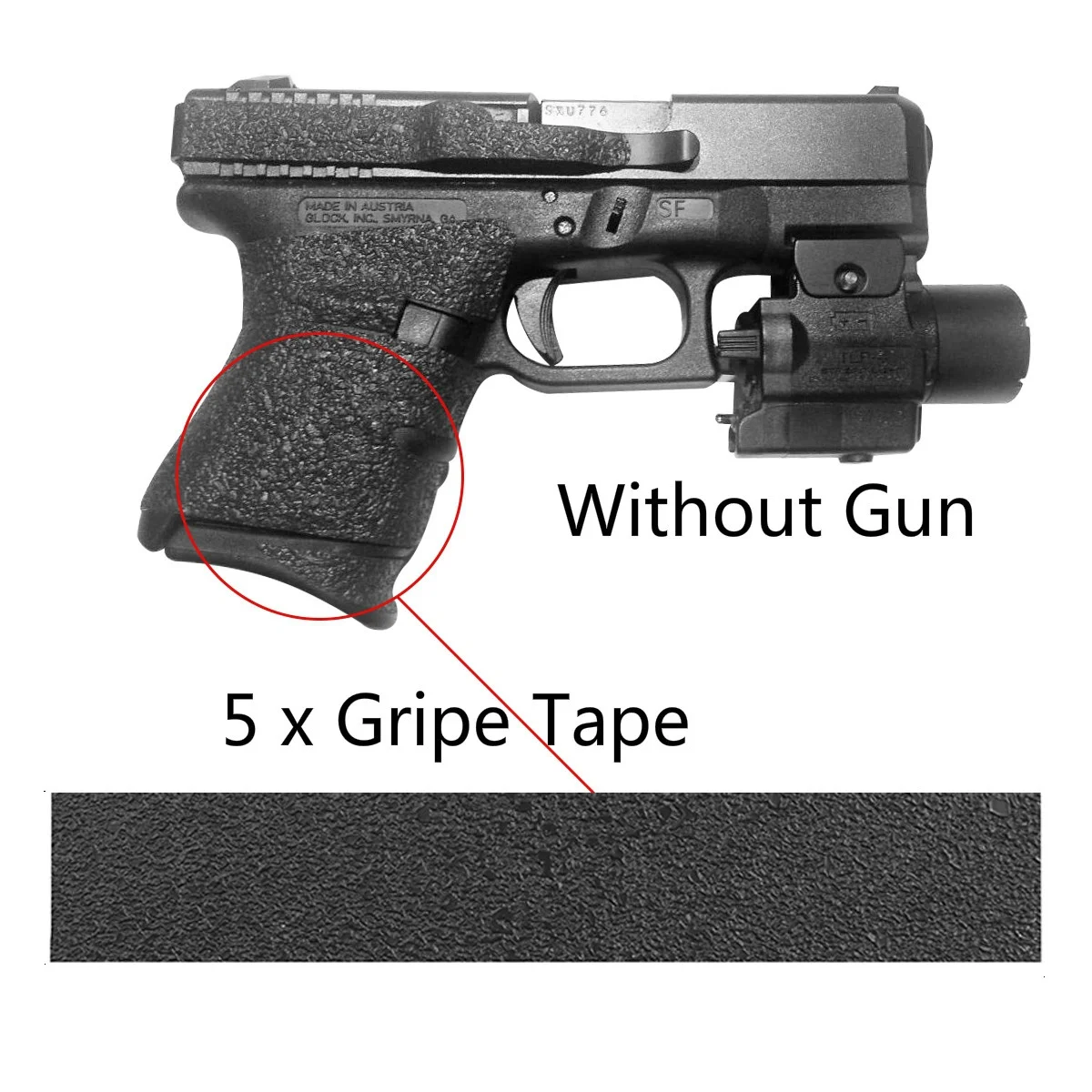 

5Pcs Grips Material Sheet Black Textured Rubber Grip Tape 2x8.5inch for Guns, Cell Phones, Cameras, Knives, Tools