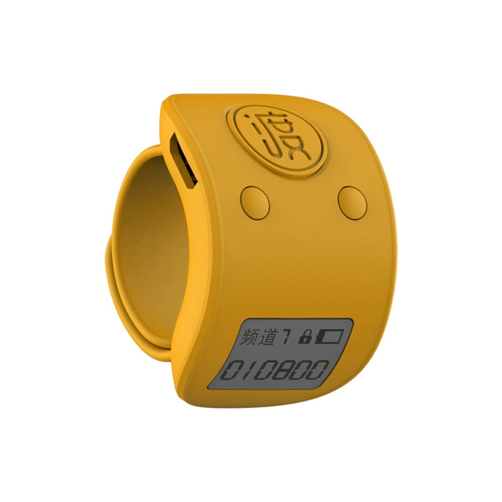 

Электронное мини-кольцо на палец с цифровым ЖК-дисплеем, 6-значный счетчик пальцев, перезаряжаемые счетчики, желтый