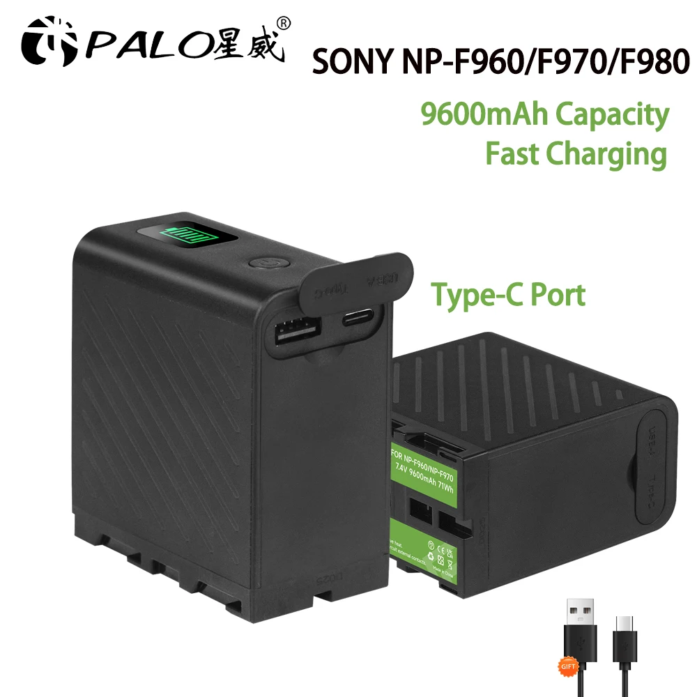 Аккумулятор NP F960 F980 + порт быстрой зарядки типа C для Sony NP-F970 F990 CCD-RV100 PLM-100 CCD-TRV35
