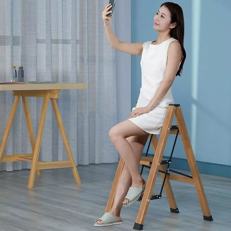 

Herringbone Ladder Portable Ladder Chair Kitchen Ladder Household Folding Ladder Thickened Aluminum Alloy 2 Step Ladder