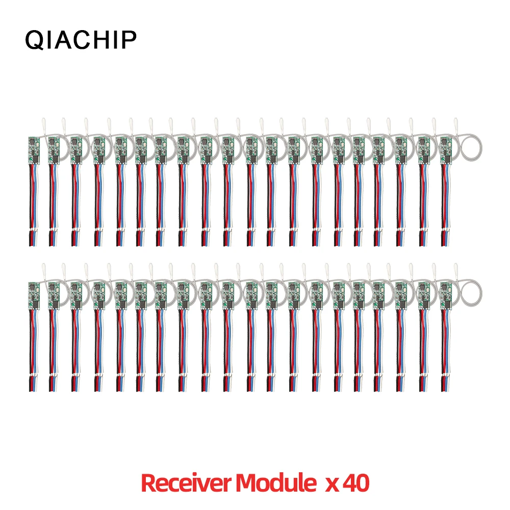 

QIACHIP 40pcs 433.92Mhz Universal Wireless DC 3.6V-24V Remote Control Switch 1 CH RF Relay Receiver LED Light Controller DIY Kit