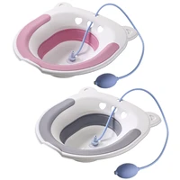 folding sitz bath toilet seat with flusher postpartum hemorrhoids hip basin bidet toilet tub for universal for toilets patient