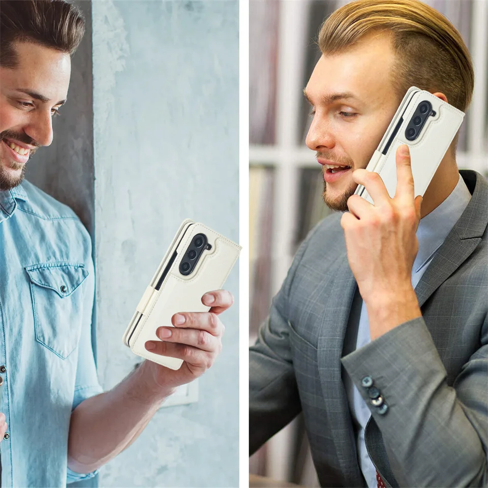 Кожаный флип-кошелек с держателем для карт чехол телефона Samsung Galaxy Z Fold 5 4 3 Fold5 Fold4