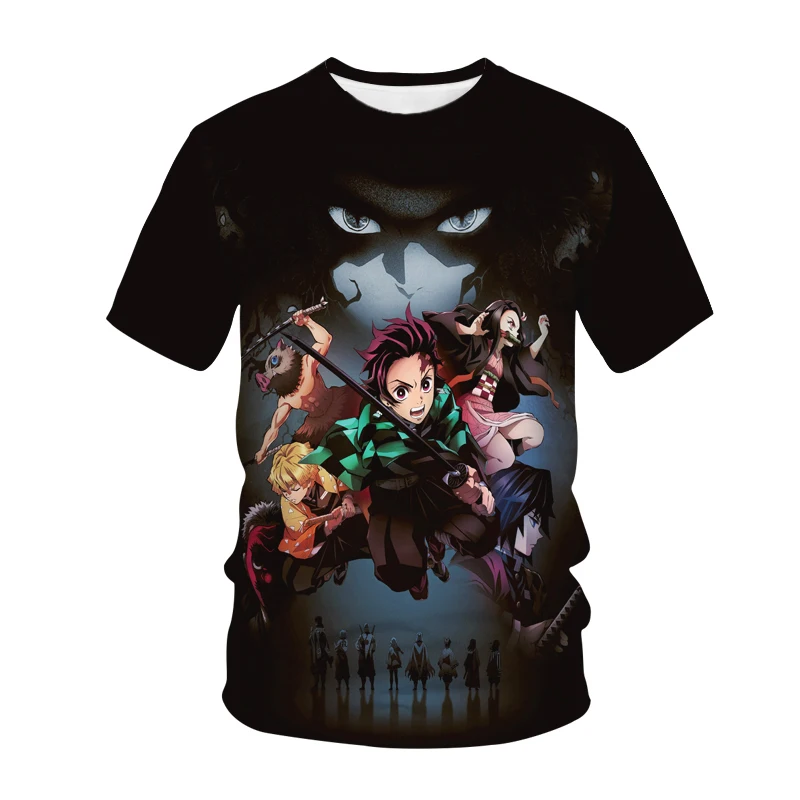 

Japanese Anime Demon Slayer T Shirts Men T-shirt Kimetsu Graphic Tees Shirt Tanjirou Kamado Kids Boy Girl Cool Tshirt Tee Tops