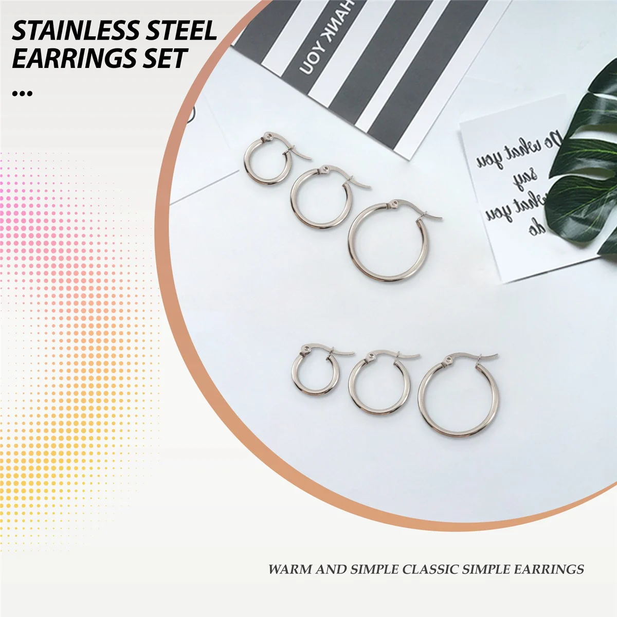 3 пары серег-колец из нержавеющей стали 15 мм 20 25 женские серебряные серьги