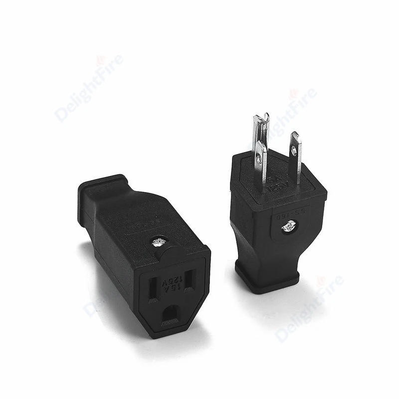 

American Plug Adapter Power Cord Connector US 3 Pin Male Female Wiring Plug Extension Cord Cable Connector Rewireable Socket