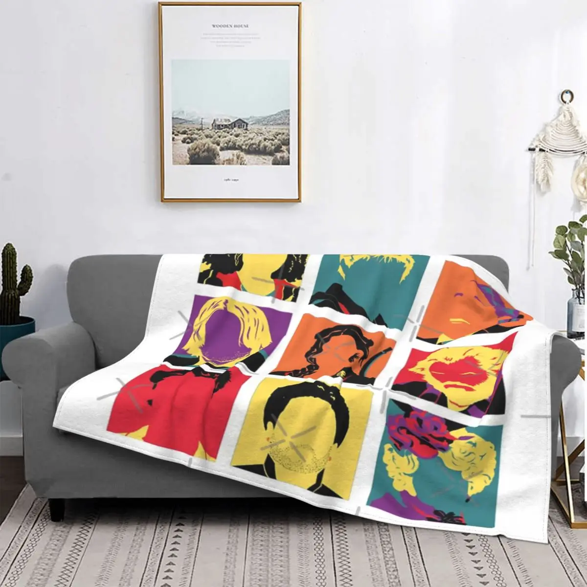 

Funda de lino a cuadros para cama, colcha de personajes de juegos del Singer, para sofá, de verano