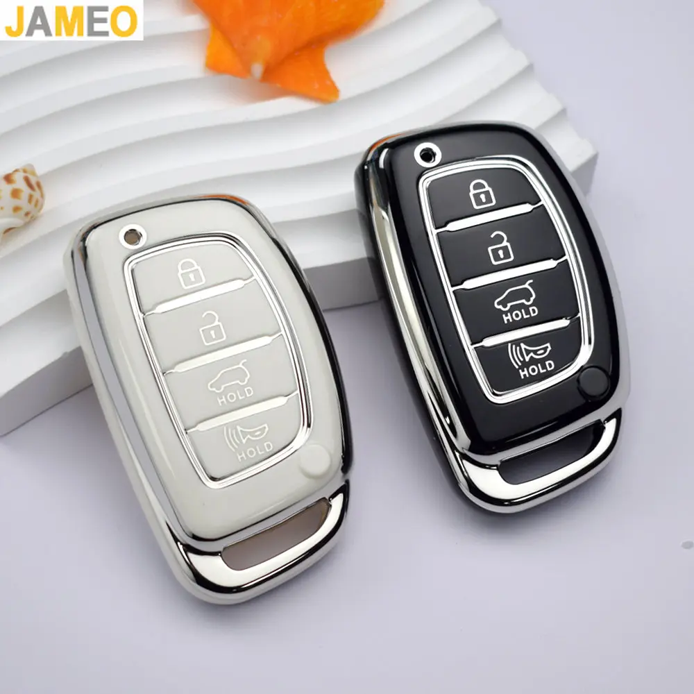Модный ТПУ чехол для автомобильного ключа брелок для Hyundai Ix35 Ix45 I10 I30 I40 Tucson Santa Fe Rena Sonata Elantra Creta 4 кнопки