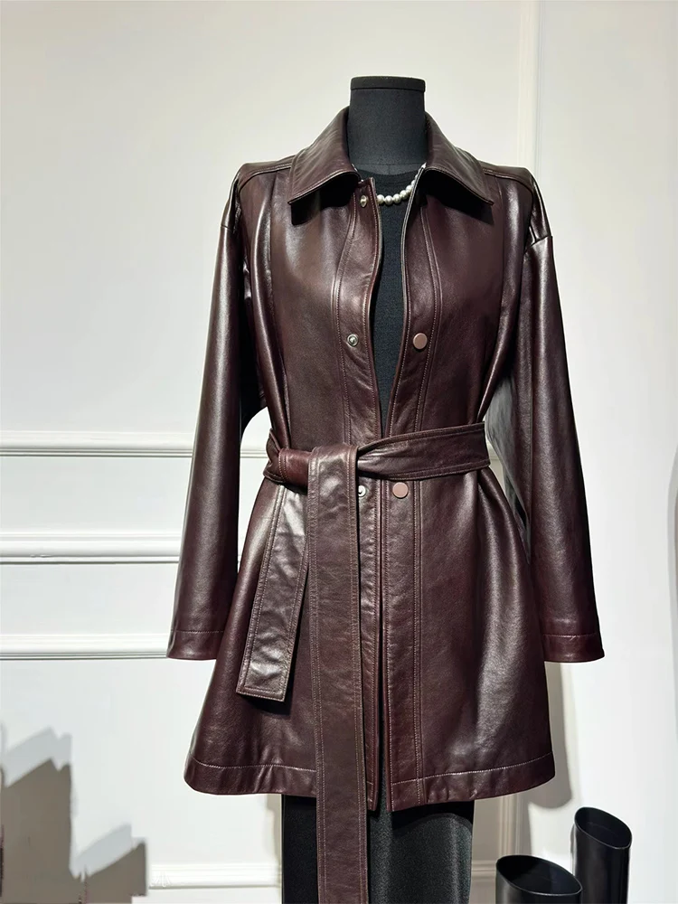 Корейская серия гонконгское кожаное пальто в стиле ретро верхняя одежда для