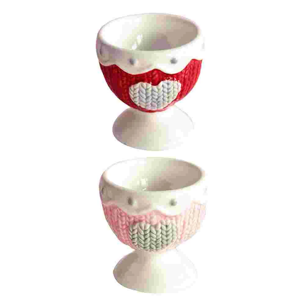 

Egg Holder Cup Boiled Cups Stand Ceramic Porcelain Serving Holders Container Display Hard Organizer Breakfast Storage Kitchen