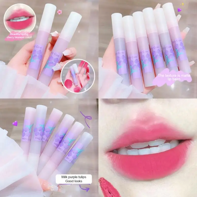 

Non-stick Cup Lip Glaze Waterproof Liquid Lipstick Moisturizing Tulip Lip Gloss Cosmetics Velvet Matte Lipstick Lip Tint Mud