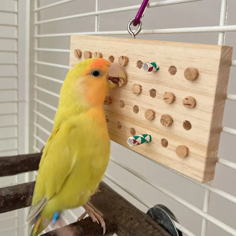 

Parrots Grinding Chew Toy Wood Chew Training Supplies Natural Wood Keyboard Molar Toy for Pet Bird Tearing Grinding