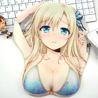 original kasaki xingnai beauty chest 3d stereo mouse pad wristband silicone wrist pad rubber mat two dimensional animation
