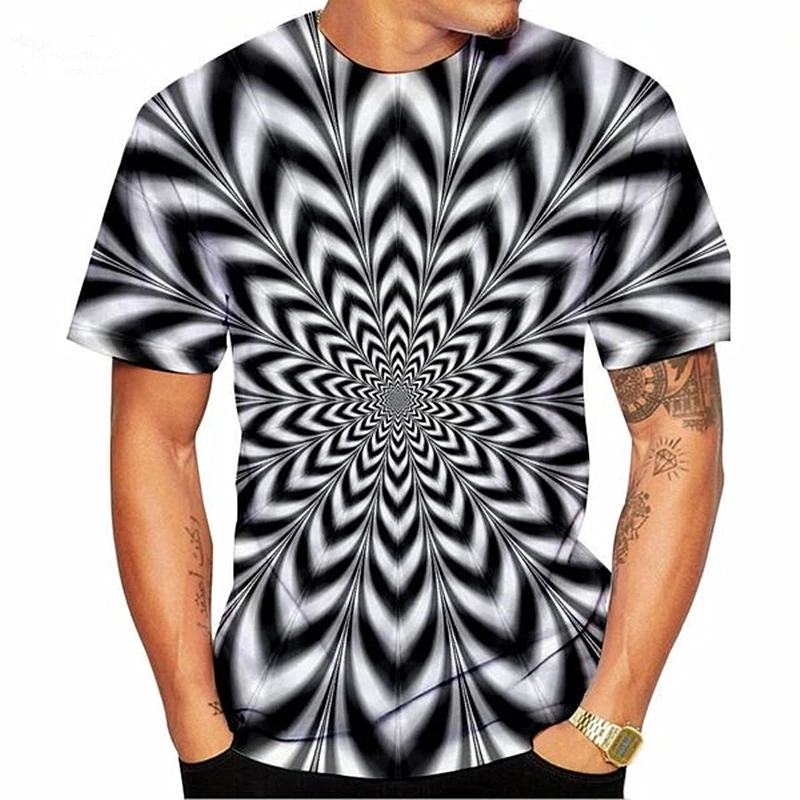 

New Vertigo Hypnotic 3d Tee Shirt Men T Shirt 3D Printed T Shirts Short Sleeve Compression T Shirt Party T-shirt Size 100-6XL