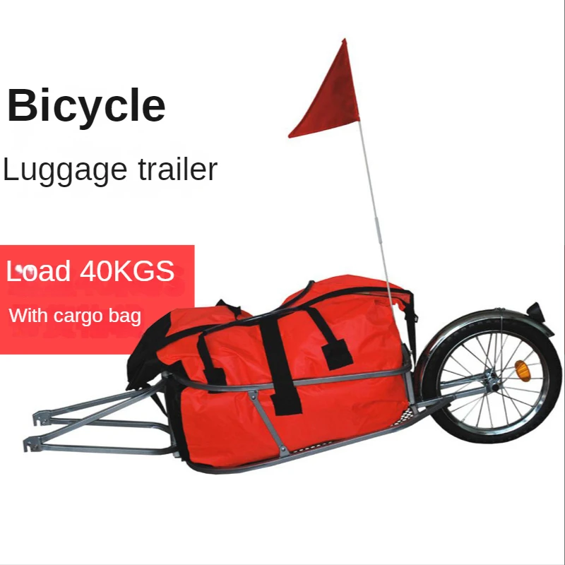 

Bicycle Luggage Trailer Single Wheel Pull Back Shopping Ride Trailer with Cargo Bag Unicycle Pet Trailer