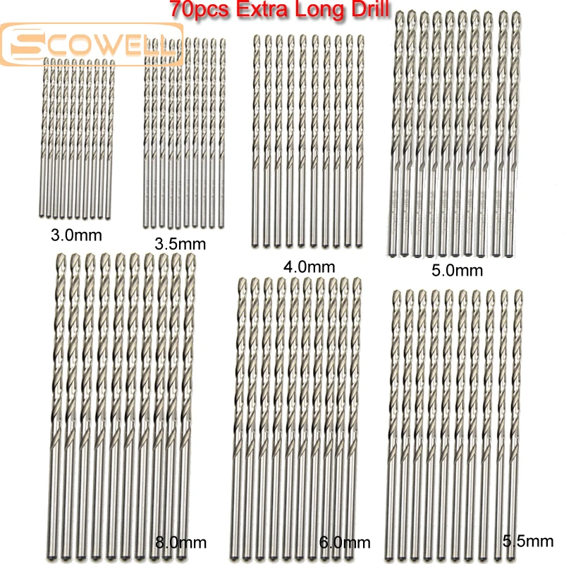 SCOWELL HSS 4341 Удлиненные спиральные сверла 3 мм 5 4 сверхдлинное сверлильное сверло