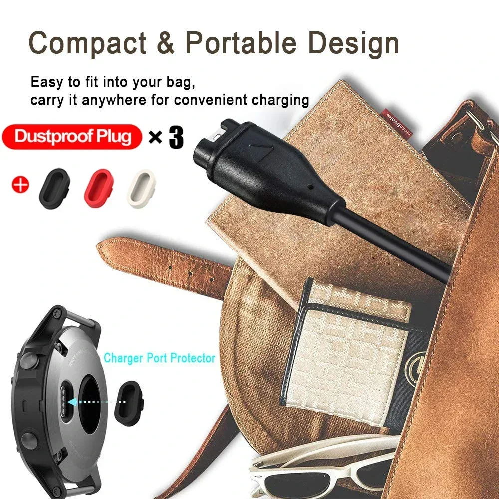 USB-кабель для зарядки Garmin Fenix 8 51mm 7 7S 7X 6 6S 6X 5 5S 5X Vivoactive 3 4 4S Venu 2 2S SQ с пылезащитной заглушкой (art.: 3920dc2eeda30) - 3920dc2eeda30