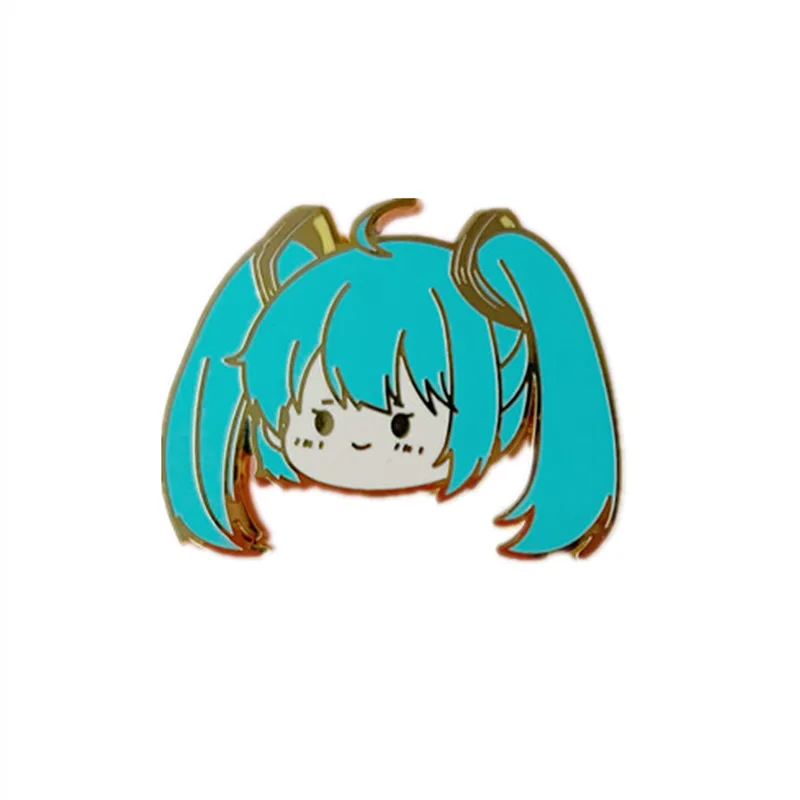 Хацунэ Мику аниме-аксессуар металлический значок эмалевая брошь сплав краска двухмерная девочка рюкзак одежда украшение подарок на.