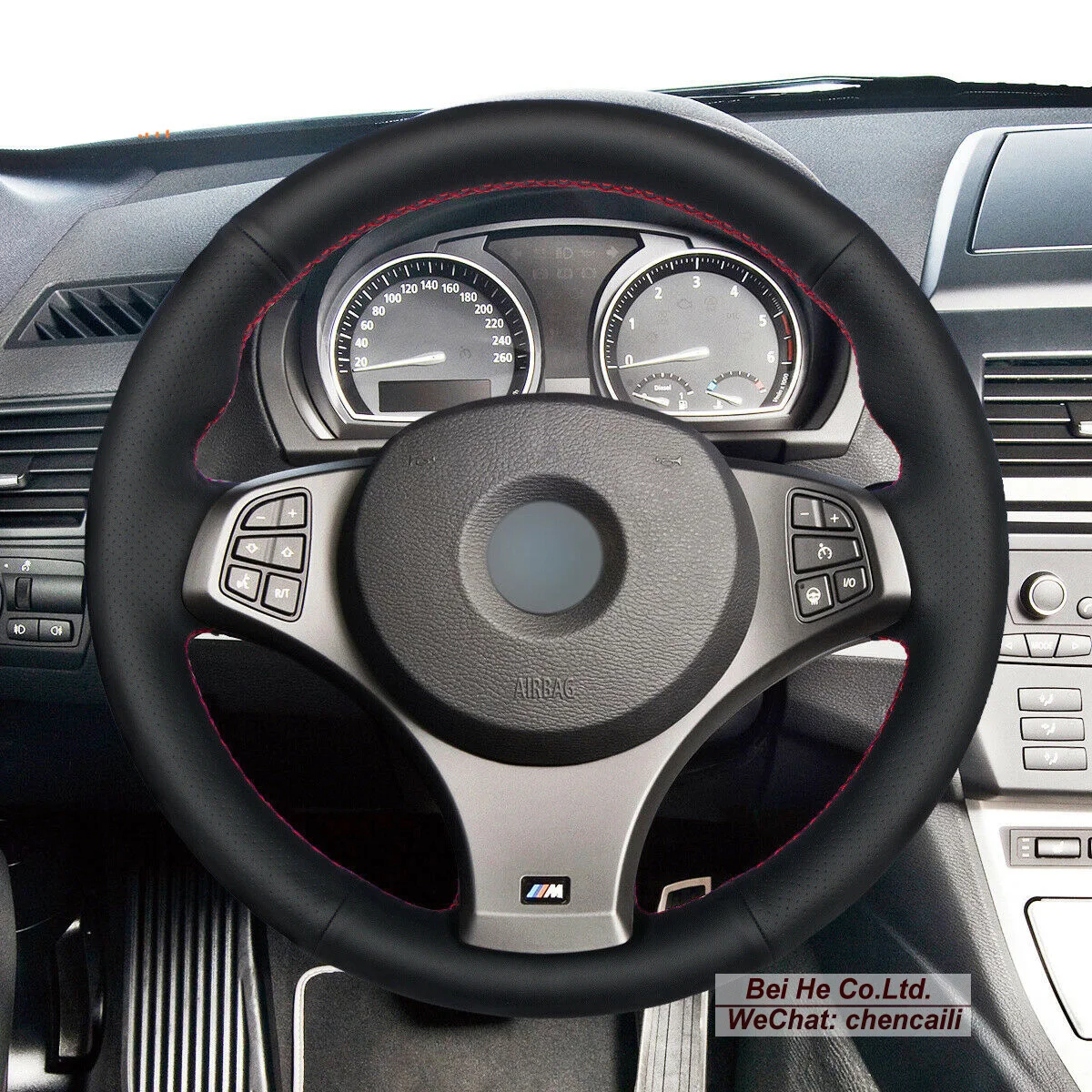 

DIY Customized Non-slip Black Leather Suede Car Steering Wheel Cover Wrap for BMW X3 E83 M Sport 2004 - 2010 Auto Accessories