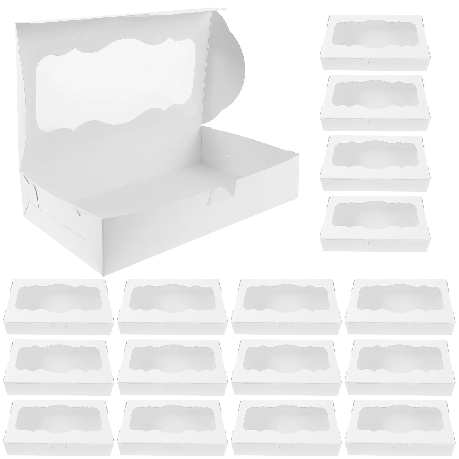 

30 шт. коробок для торта с окном, портативная коробка для печенья, бумажная коробка для выпечки, прозрачная коробка для пекарни
