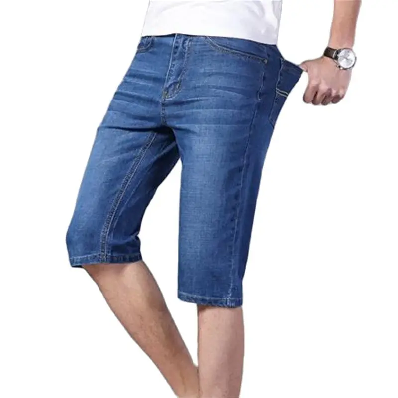 

Man Summer Hot Sale Jeans Hot Sale Jeans Denim Pants Straight Denim Trousers Knee Length Mezclilla Pantalones Pantalones Cortos