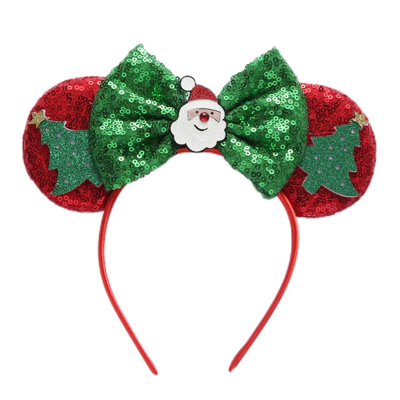 

Christmas Minnie Sequin Ears Headband Women Festival Ear Sequin Bows Hair Band Girls Hair Accessories 2020 New Headbands