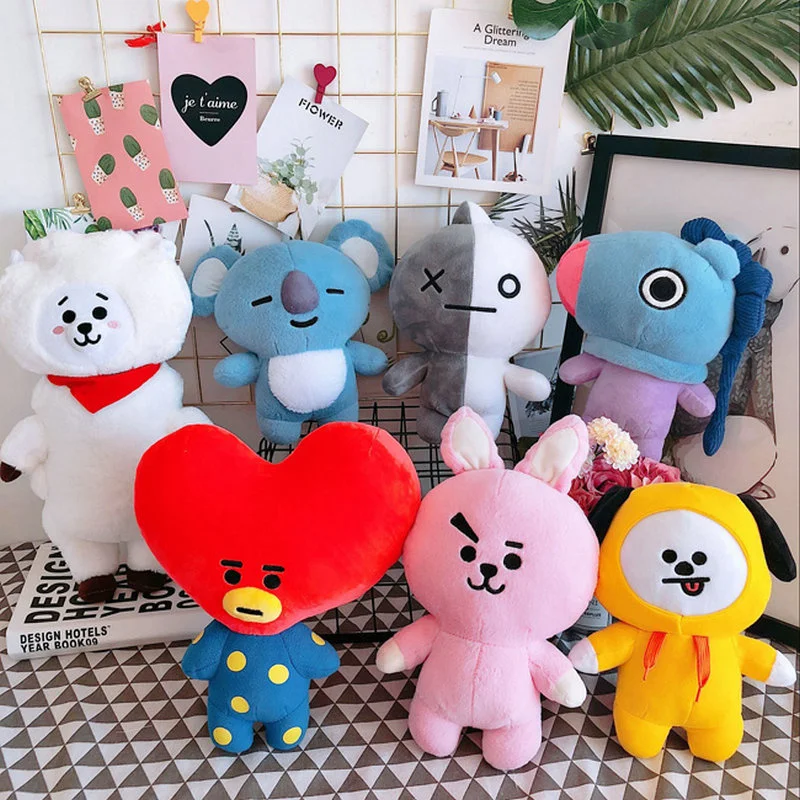 

Hot Sale Kpop Anime Cartoon Kawaii Star Plush Doll Stuffed Toy Heart Dog Rabbit Sheep Koala Horse Pillow Fans Gift