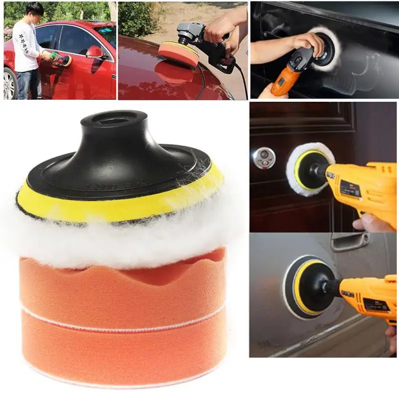 

4 Inch High Gross Car Polisher Buffer Polishing Buffing Pad Kit + M10 Drill Adapter Car Care Kits Car polish beauty sponge Tool