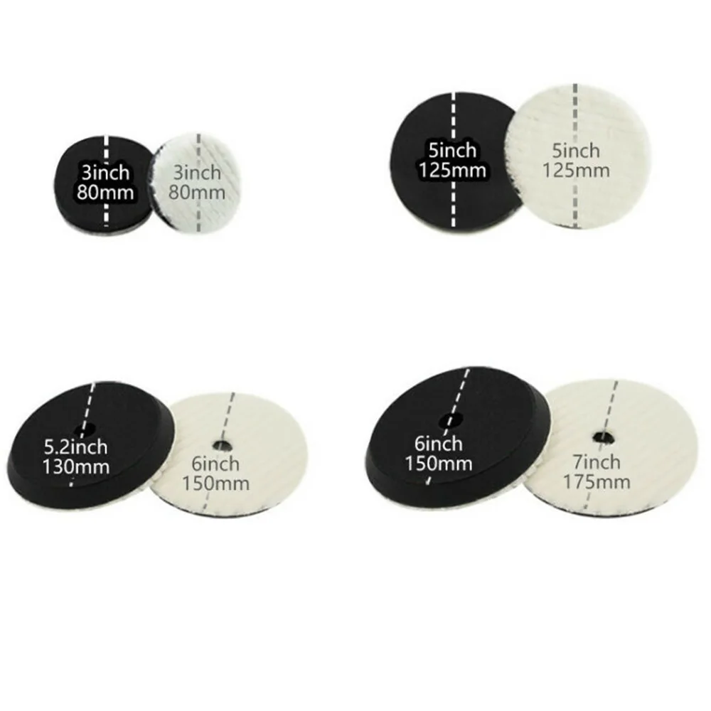 3in 5in 6in 7in Wool Polishing Pads Buffing Pads Waxing Pads