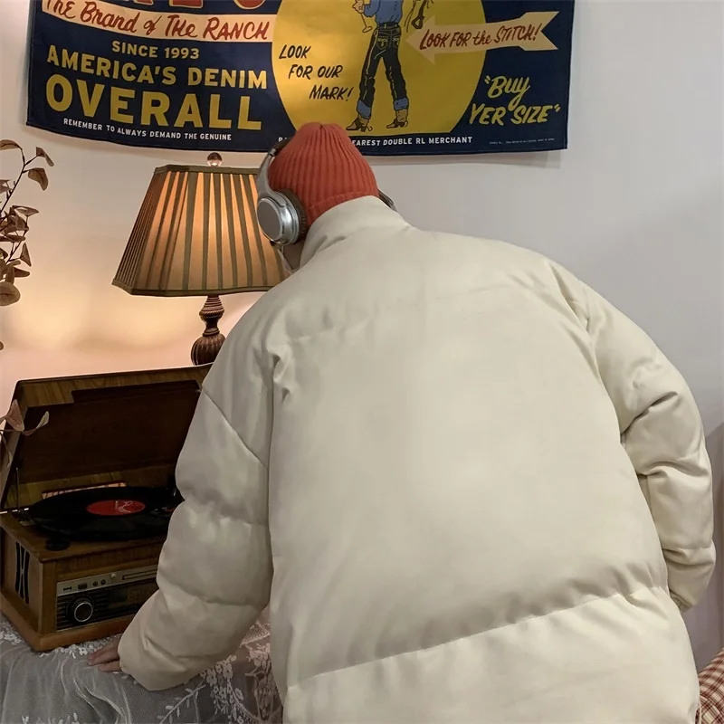 Winter Jacket Men Warm Fashion 4-color Thickened Suede Jacket Men Streetwear Korean Loose Thick Short Coat Mens Parker Clothes