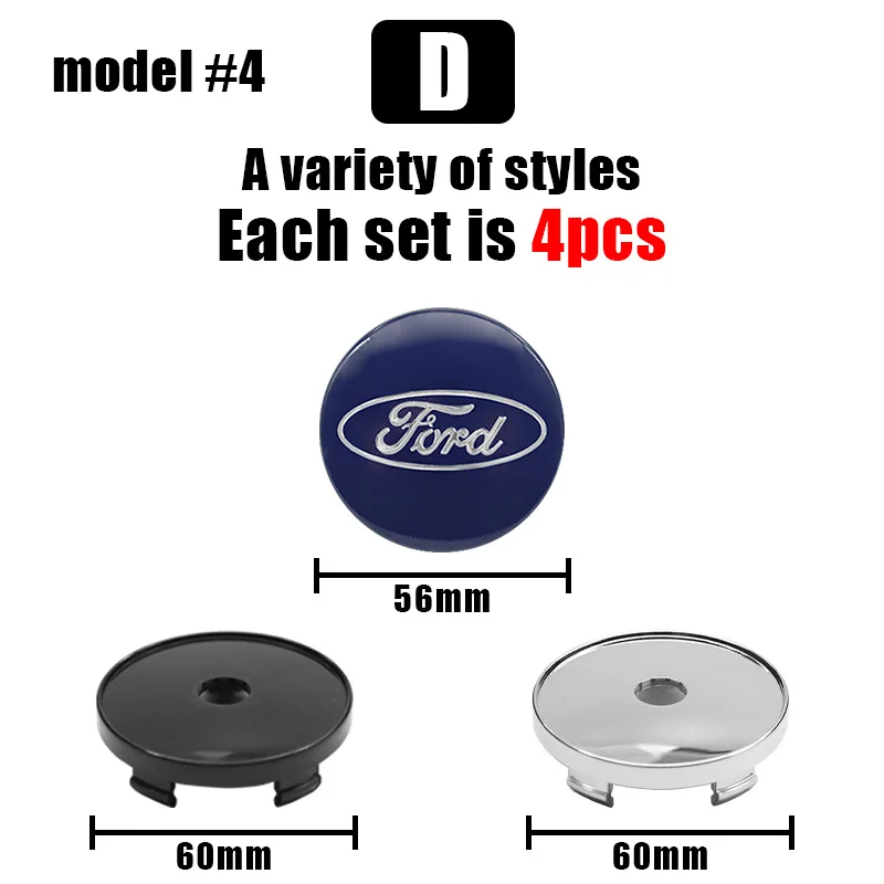 

4 шт., 60 мм, автомобильный Стайлинг, центральные колпаки ступицы, обод, крышка, значок, эмблема для Ford Focus MK2 MK3 Mondeo Escape Kuga Ranger Fusion S-MAX