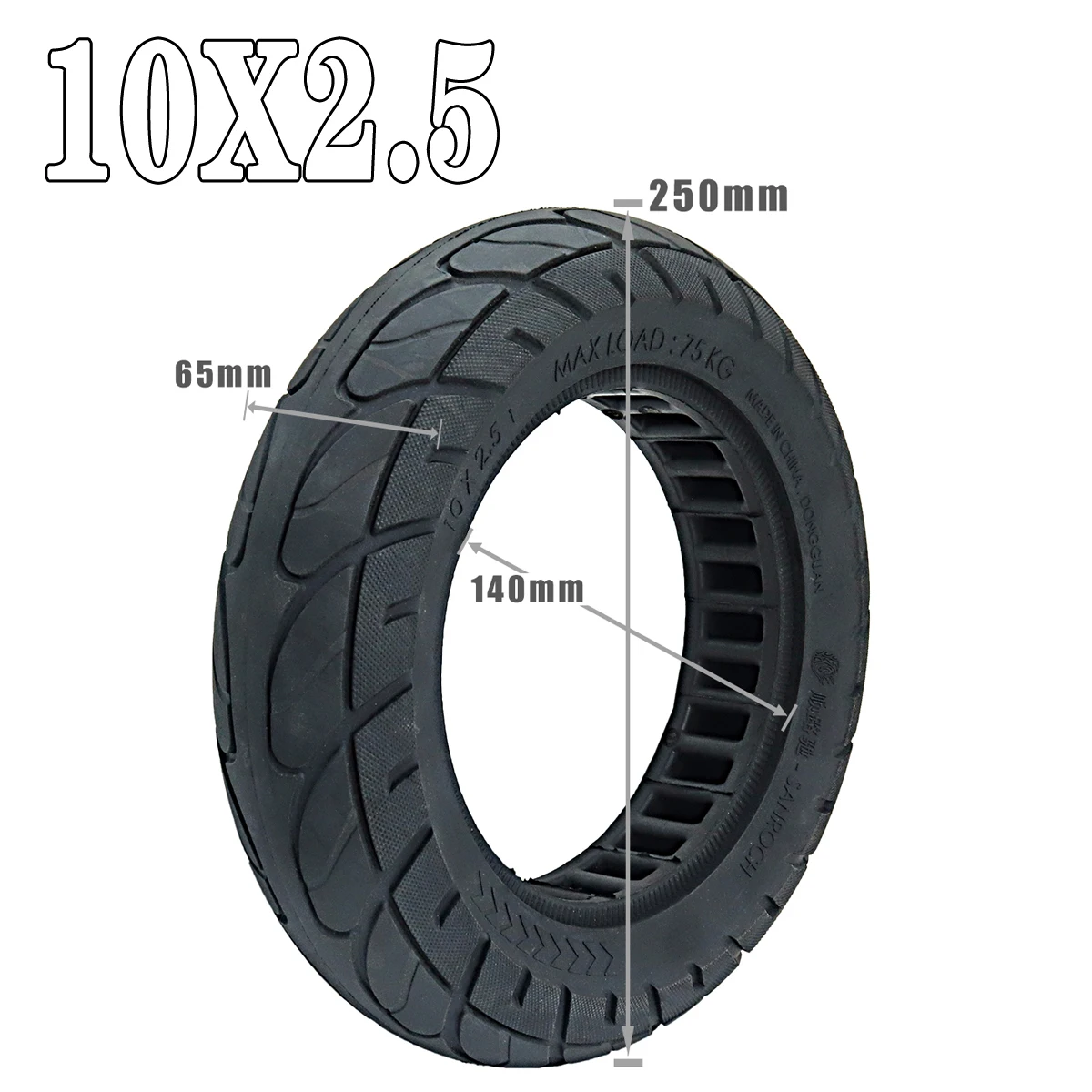 

Однотонная шина для электроскутера 10*2,5 дюймов Ninebot Max G30 Противоударная износостойкая резиновая шина Замена электроскутера