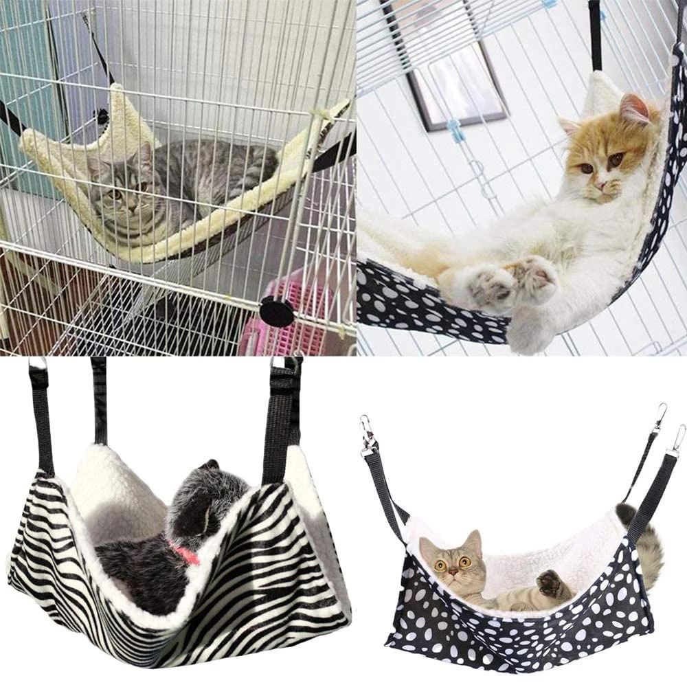 Фото SUPREPET висящий гамак для кошек, товары для домашних животных, кошачий спальный мешок для животных, клетка для кошек, дышащий двусторонний тепл... №5