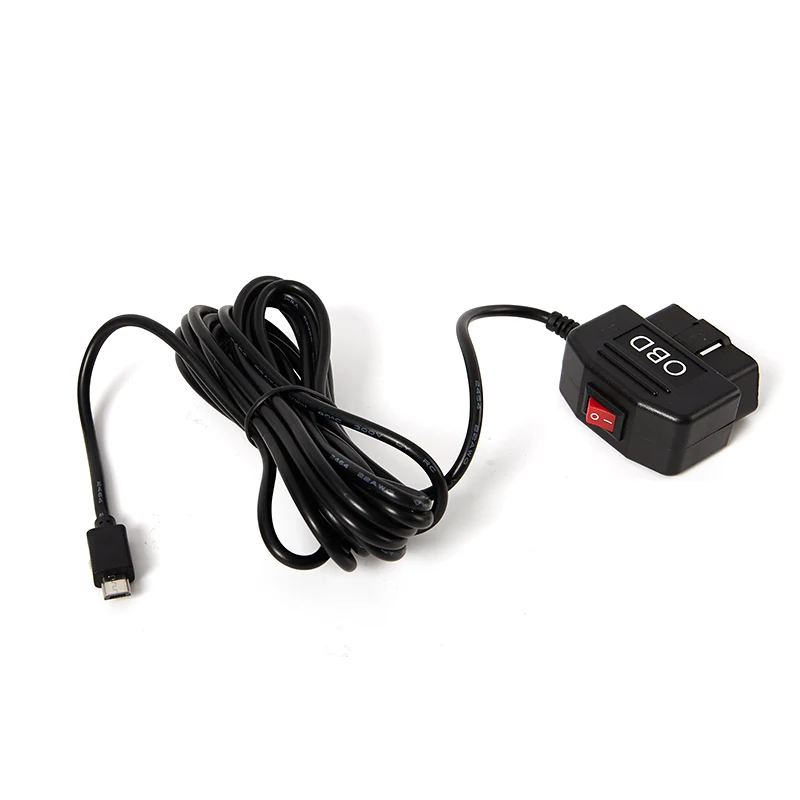 

Мини Mico USB порты 5 в 3 а автомобильный зарядный кабель OBD хардстрид Шнур 3,5 м с переключателем